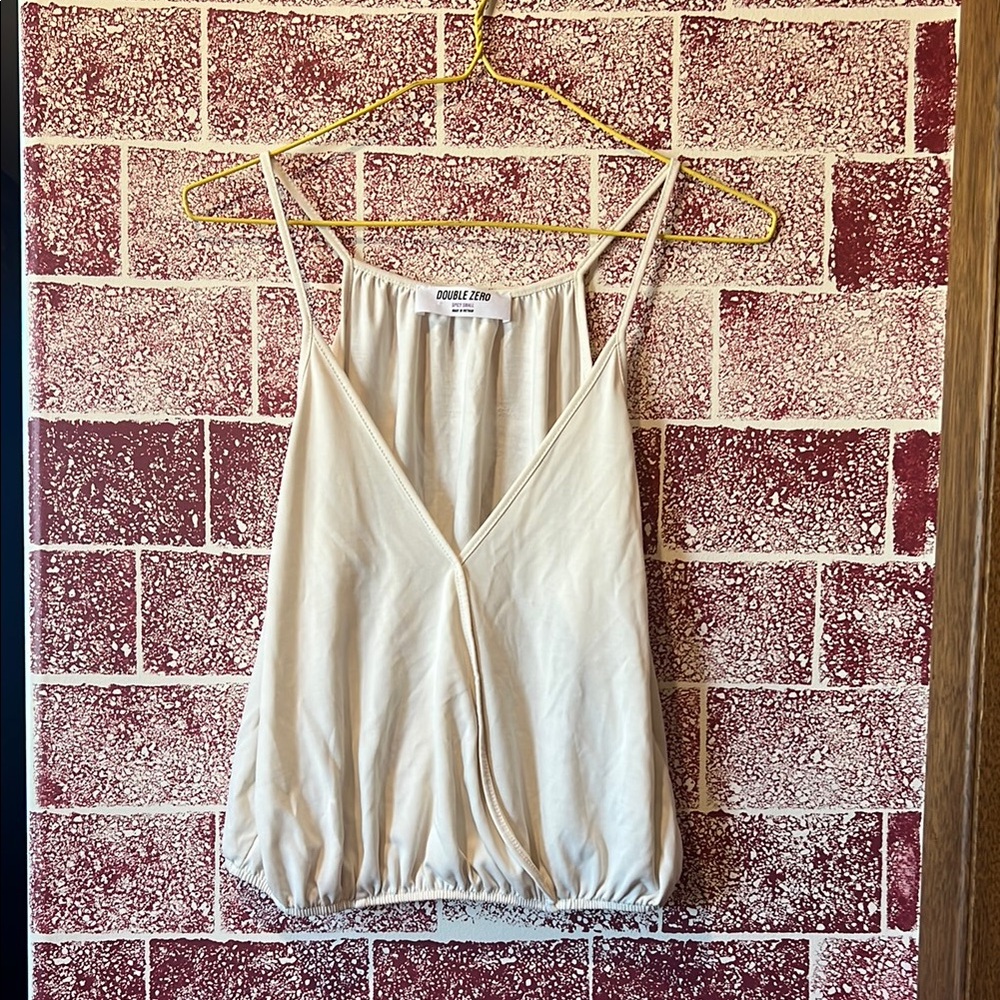 Double Zero Cream Cropped Tank Top